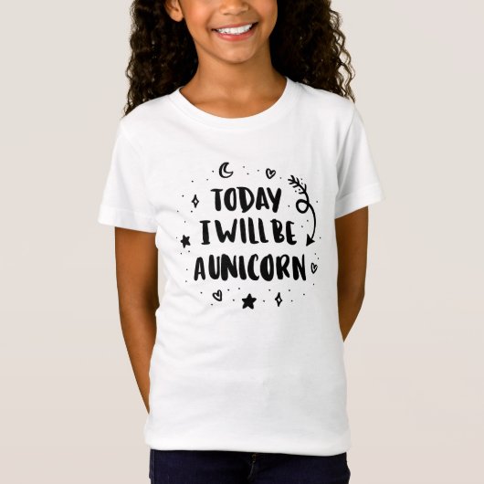 今日私はユニコーンです Tシャツ (正面)