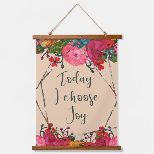 今日私は喜び水の色の花を選択 吊り下げ型タペストリー (正面)