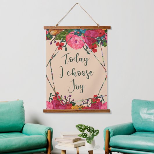 今日私は喜び水の色の花を選択 吊り下げ型タペストリー (リビング)