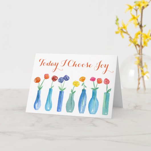 今日私は感動的な喜びのばら色の花を選びます カード (黄色い花)