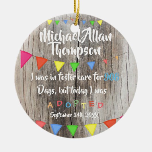 今日私は擁護施設-名前をカスタムするから採用されました セラミックオーナメント (正面)