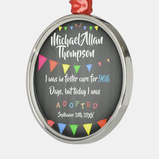 今日私は擁護施設-名前をカスタムするから採用されました メタルオーナメント (左)