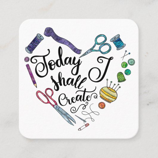 今日私は正方形カードを作成します スクエア名刺 (正面)