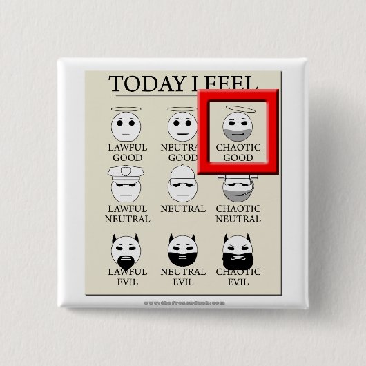 今日私は無秩序のよい感じます 缶バッジ (正面)