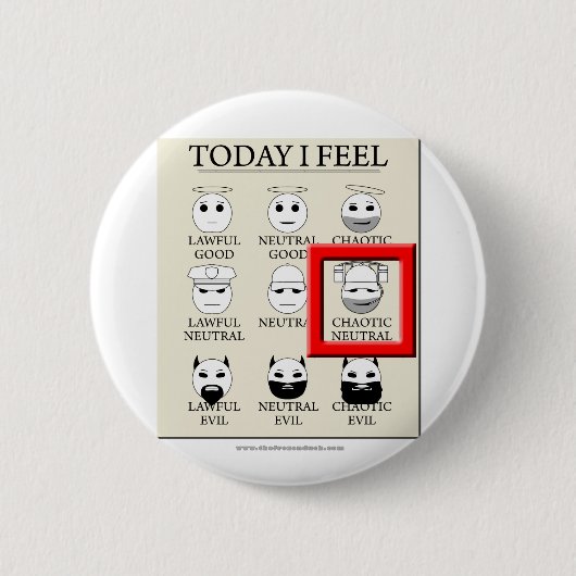 今日私は無秩序のニュートラルを感じます 缶バッジ (正面)