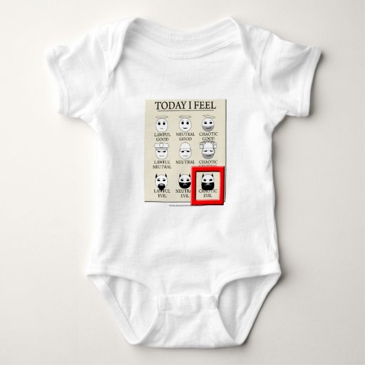 今日私は無秩序の悪を感じます ベビーボディスーツ (正面)