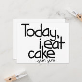 今日私は食べますケーキ(誕生日)を カード (正面/裏面インサイチュ)