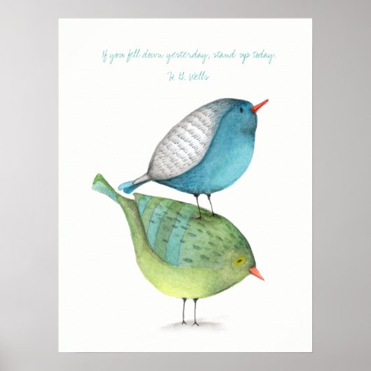 今日立ち上がろう 白い背景のポスター ポスター (正面)