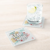 今日素晴らしいがあって下さい ガラスコースター (アングル)