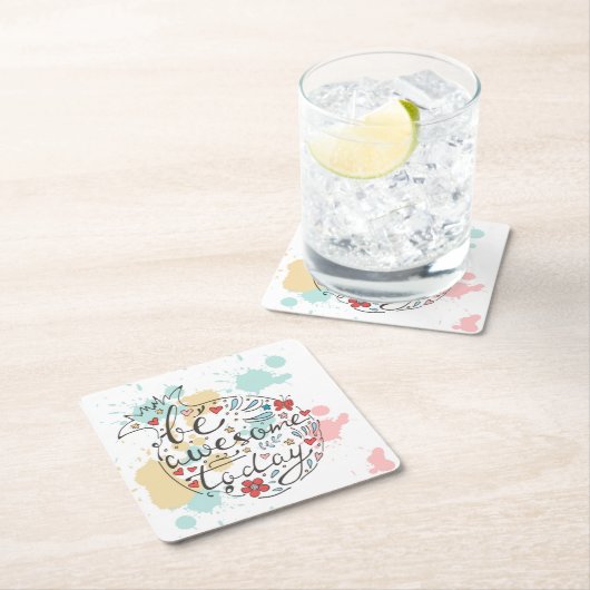 今日素晴らしいがあって下さい スクエアペーパーコースター (インサイチュ)