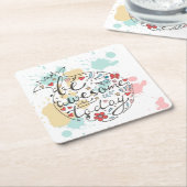 今日素晴らしいがあって下さい スクエアペーパーコースター (アングル)