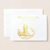 今日結婚のカードは残りの部分の初日だ 箔カード (封筒付き正面)