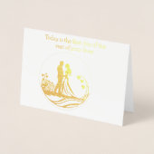 今日結婚のカードは残りの部分の初日だ 箔カード (正面)