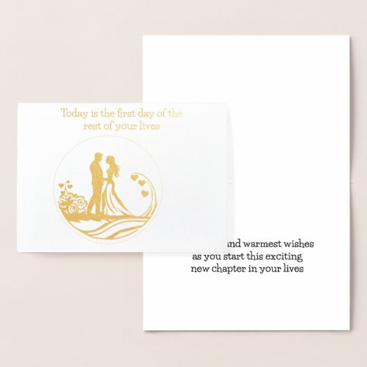 今日結婚のカードは残りの部分の初日だ 箔カード (ディスプレー)