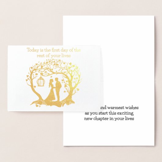 今日結婚のカードは残りの部分の初日だ 箔カード (ディスプレー)