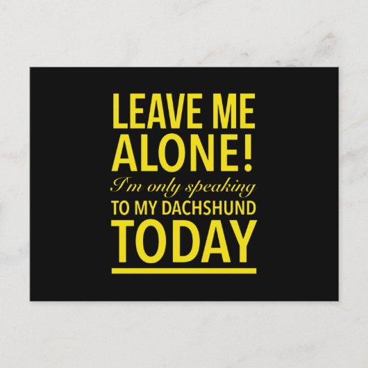 今日話は私のダックスフント犬だけが黄色 ポストカード (正面)