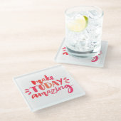 今日2つを驚かせることを作って下さい ガラスコースター (アングル)