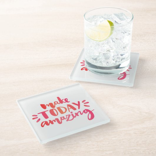 今日2つを驚かせることを作って下さい ガラスコースター (アングル)