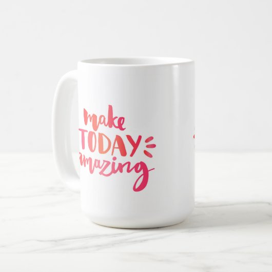 今日2つを驚かせることを作って下さい コーヒーマグカップ (正面左)