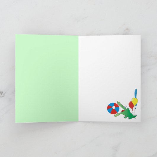 今日2はだれであるか見て下さい! かわいいワニの誕生日カード カード (内部)