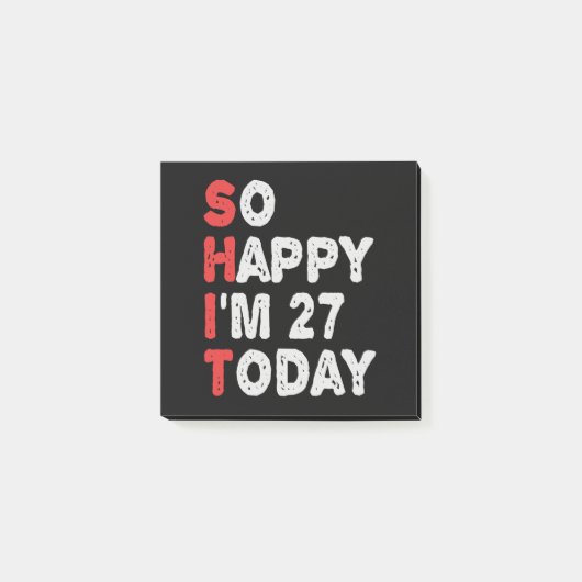 今日27thの誕生日ギフトのアイディアで幸せおもしろい ポストイット (正面)