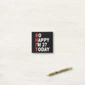 今日27thの誕生日ギフトのアイディアで幸せおもしろい ポストイット (デスク上)