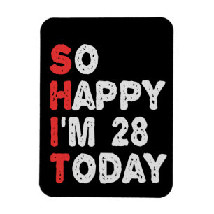 今日28thの誕生日ギフトのアイディアで幸せおもしろい マグネット