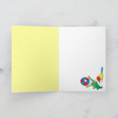 今日3はだれであるか見て下さい! かわいいワニの誕生日カード カード (内部)