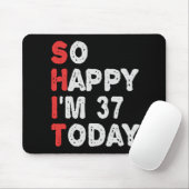 今日37thの誕生日ギフトのアイディアで幸せおもしろい マウスパッド (マウス)
