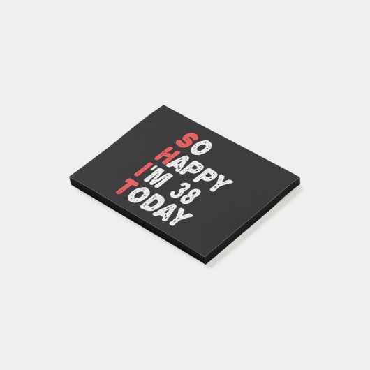 今日38thの誕生日ギフトのアイディアで幸せおもしろい ポストイット (アングル)