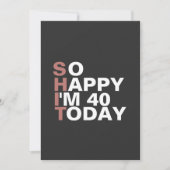 今日40歳の誕生日ギフトでおもしろいすね 招待状 (正面)