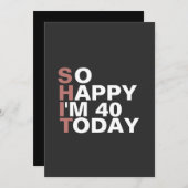 今日40歳の誕生日ギフトでおもしろいすね 招待状 (正面/裏面)