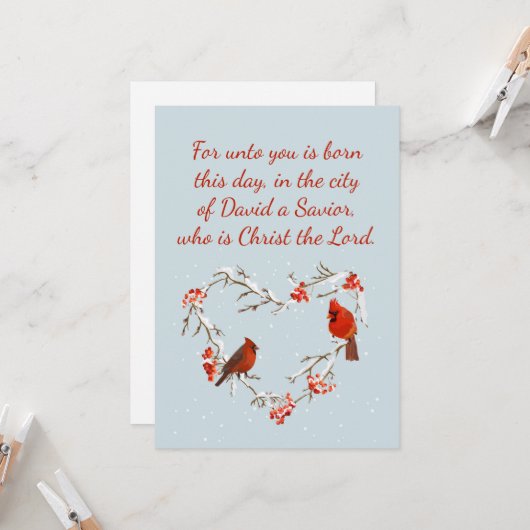 「今日、あなたがたのために、救い主がお生まれになった。」ルカの福音書2:11 カード (正面/裏面インサイチュ)