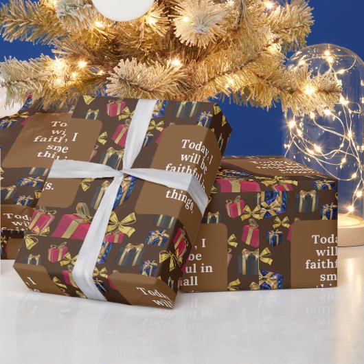 今日、小さなことに忠実であろう。 ラッピングペーパー (クリスマス)