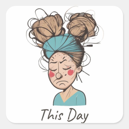 今日 |懸命時間 スクエアシール (正面)