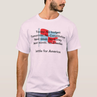 今日: 明日予算無し: 憲法無し… Tシャツ