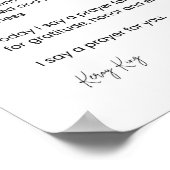 今日、私はあなたのための祈りの言葉を言う – 希望の平和の詩 ポスター (角)