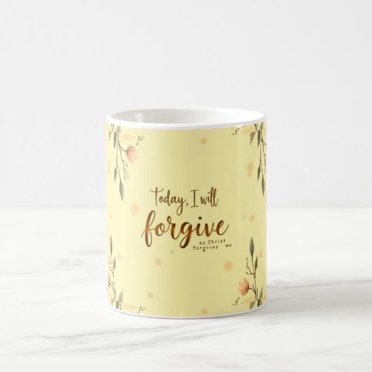 今日、私はキリストが私を許してくれると許す。 コーヒーマグカップ (中央)