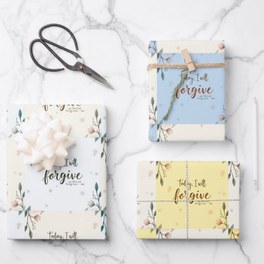 今日、私はキリストが私を許してくれると許す。 ラッピングペーパーシート (正面)