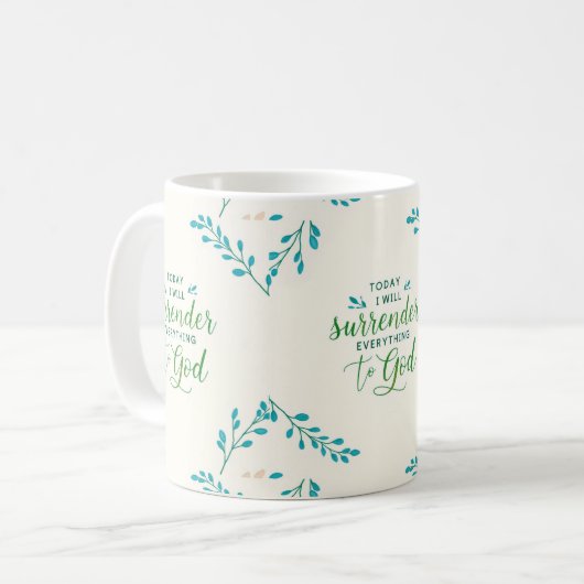 今日、私は全てをイエスに捧げる。 コーヒーマグカップ (正面左)