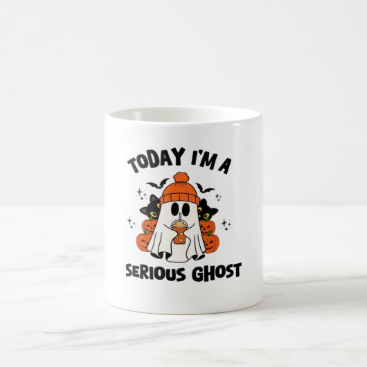 今日、私は深刻な幽霊コーヒーカボチャのハロウィーンだ コーヒーマグカップ (中央)