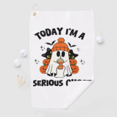 今日、私は深刻な幽霊コーヒーカボチャのハロウィーンだ ゴルフタオル (インサイチュ)