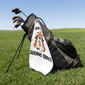 今日、私は深刻な幽霊コーヒーカボチャのハロウィーンだ ゴルフタオル (グリーン)