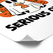 今日、私は深刻な幽霊コーヒーカボチャのハロウィーンだ ポスター (角)