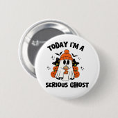 今日、私は深刻な幽霊コーヒーカボチャのハロウィーンだ 缶バッジ (正面&裏面)