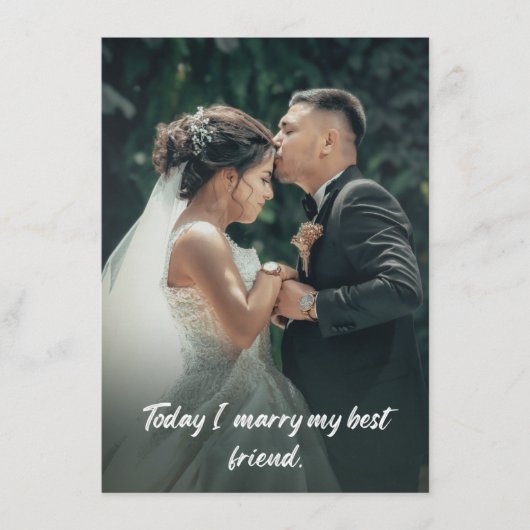今日、私は私の最高の友人と結婚します。 エンクロージャーカード (正面)