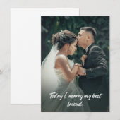 今日、私は私の最高の友人と結婚します。 エンクロージャーカード (正面/裏面)