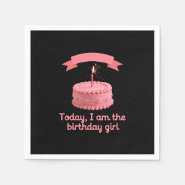 今日、私は誕生日の女の子祝:スタイル スタンダードカクテルナプキン