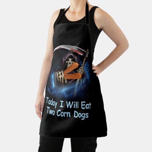今日、私は食べ2つのコーン犬のミーム死の刈り取り エプロン (インサイチュ)