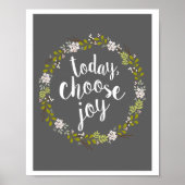 今日，選択ジョイ感動的引用文アートプリント ポスター (正面)